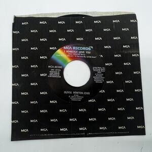 Vtg MCA Records Olivia Newton John Vinyl Record I Honestly Love You 45RPM 40280